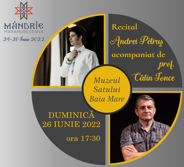 Andrei Petruş, alături de prof. Calin Ionce, pe scena evenimentului MândrIE maramureșeană. Vezi programul integral al evenimentului