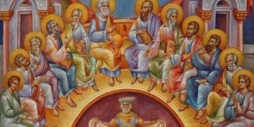 13 iunie. Sărbătoare cu cruce roşie de Lunea Sfântului Duh pentru creştinii ortodocşi