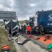 Impact teribil la Apahida. Implicate două autocamioane și o mașină