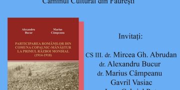 Cartea ”Participarea românilor din comuna Copalnic-Mănăștur la Primul Război Mondial (1914-1918)”, lansată la Făureşti