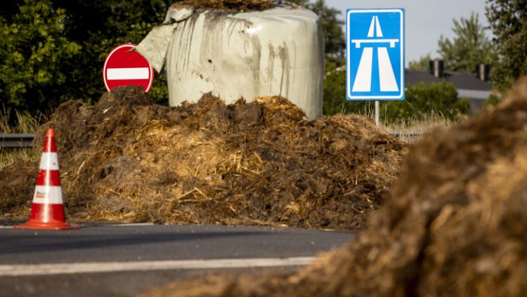 Fermierii olandezi au blocat autostrăzile cu baricade din bălegar
