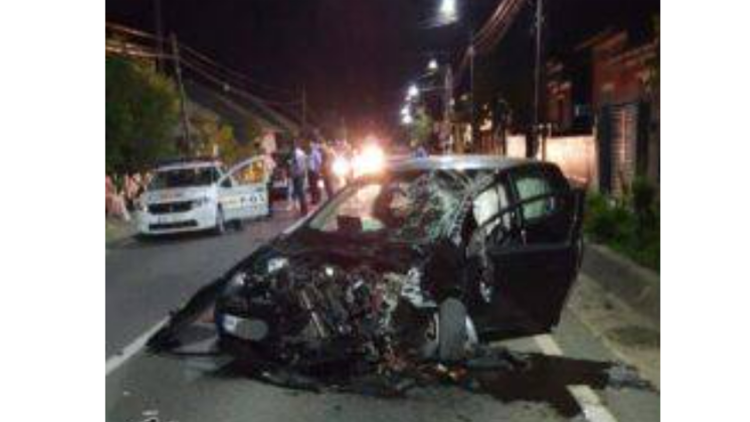 Accident spectaculos în Vișeu: Bine că a scăpat cu viață