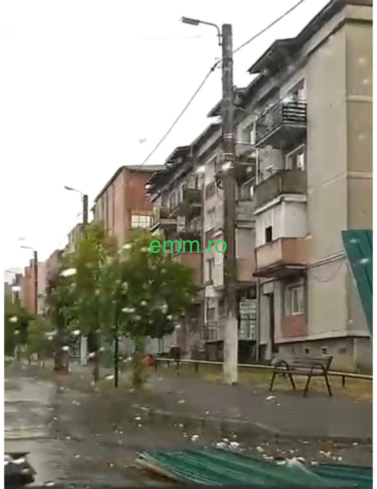 Exclusiv video: Furtună în Baia Sprie – acoperișuri aruncate pe DN18