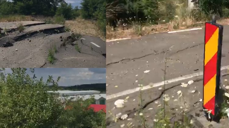 RUȘINEA MARAMUREȘULUI: Drumul de pe Dealul Urniturii o ia la vale! VIDEO