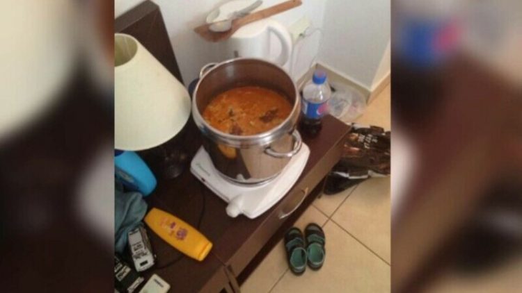 Turiști prinși când își fac ciorbă în camera de hotel