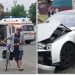 Ambulanţă aflată în misiune, implicată într-un accident rutier. Şoferul şi asistenta au fost răniţi
