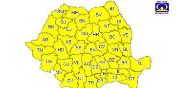 Trei alerte de COD GALBEN. Ploile torențiale şi vijeliile lovesc toată ţara