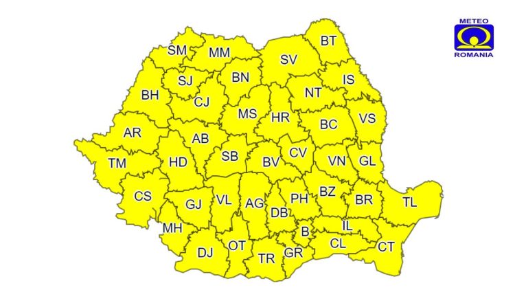 Trei alerte de COD GALBEN. Ploile torențiale şi vijeliile lovesc toată ţara