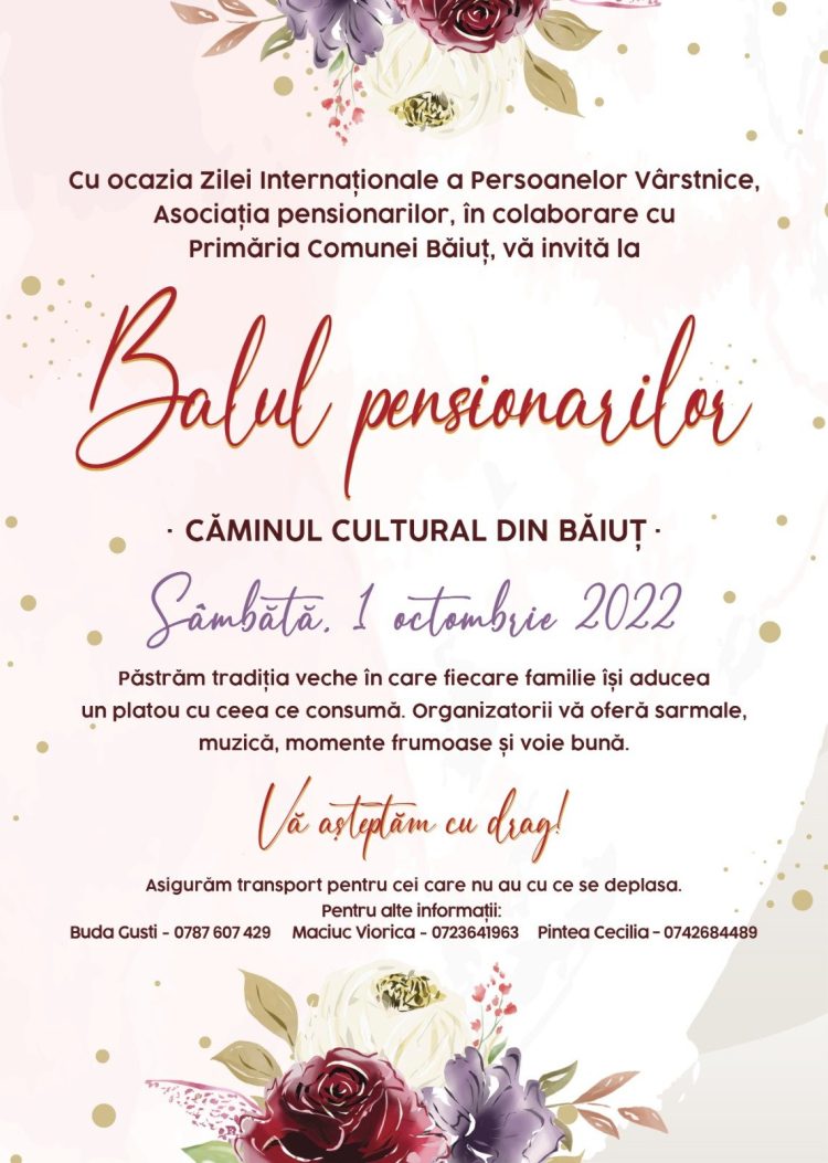 Balul pensionarilor, un eveniment inedit la Băiuț