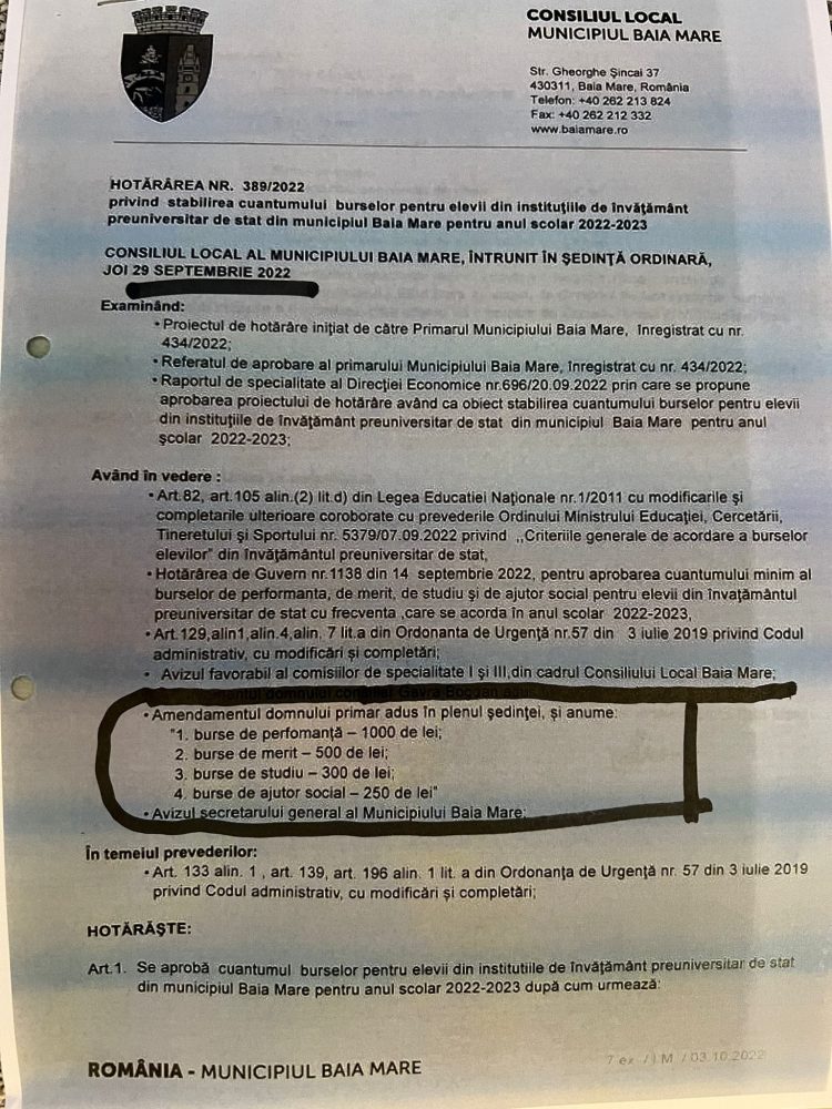 Informații de interes pentru băimăreni cu privire la motivul real pentru care elevii băimăreni nu și-au primit, încă, bursele