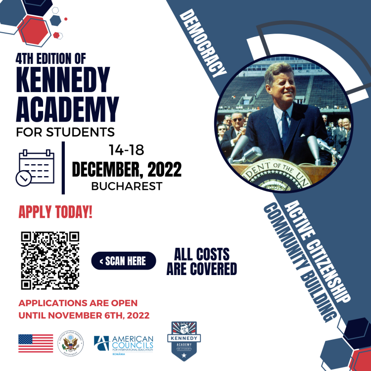 American Councils for International Education anunță invită studenţii români la cea de-a patra ediție a Kennedy Academy for Students