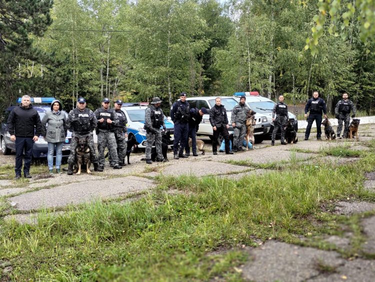 Câini polițiști şi câini jandarmi, exerciții de dresaj la Şuior