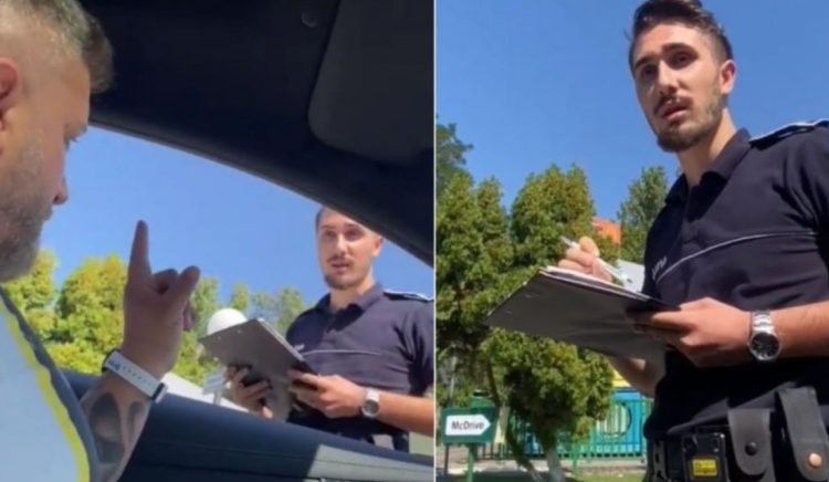 Şofer pus la punct de un tânăr poliţist după ce a aruncat un chiştoc pe stradă, viral pe TikTok