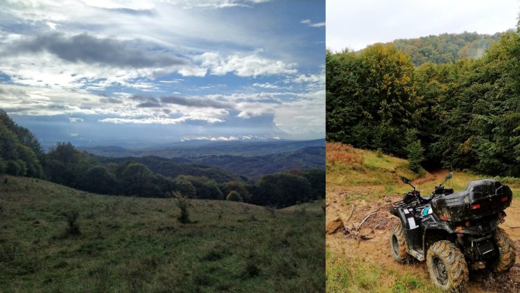 Adrenalină la cote maxime! Cu ATV-ul pe versanții Hudinului, după 80 de kilograme de hribi