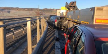 CARAMBOL cu 11 autovehicule implicate, pe Autostrada Transilvania A3