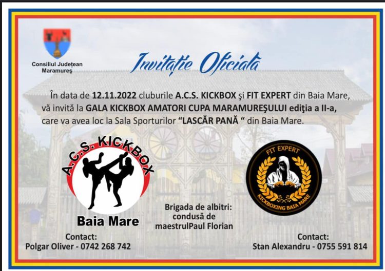 Are loc Gala Kickbox Amator Cupa Maramureșului, ediția a II-a