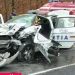 Mașină de poliție, implicată într-un accident rutier grav. A rămas un morman de fiare
