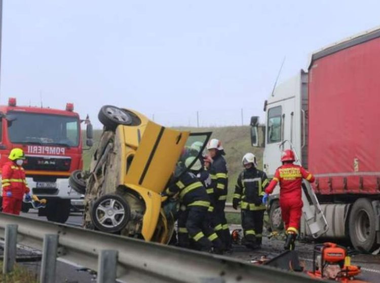 ACCIDENT MORTAL pe Autostrada A3. O femeie a decedat, un bărbat în stare gravă