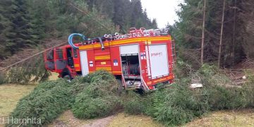 Salvatorii au fost salvați: O autospecială a ISU Harghita, implicată într-un accident grav