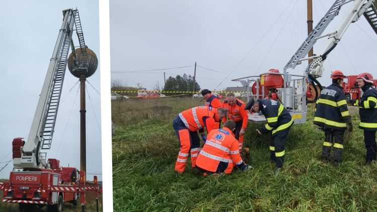 MISIUNE SPECIALĂ: Sătmăreni salvați din turnul de apă, după o operațiune de amploare