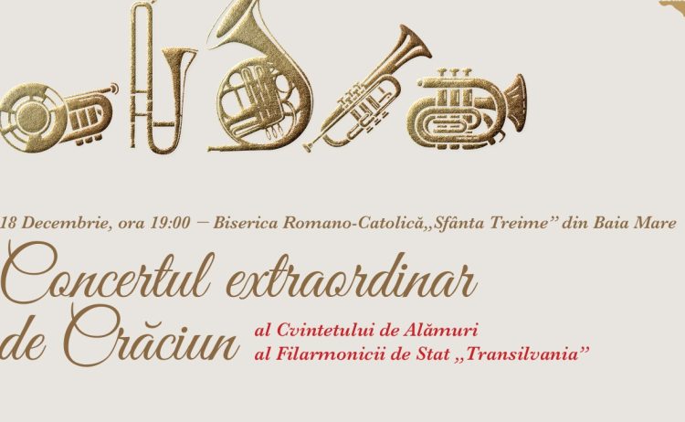 Concert extraordinar de Crăciun al Cvintetului de Alămuri al Filarmonicii de Stat „Transilvania” la Biserica romano-catolică Sfânta Treime din Baia Mare