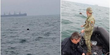 Mină marină în derivă, descoperită în apropierea Portului Constanţa