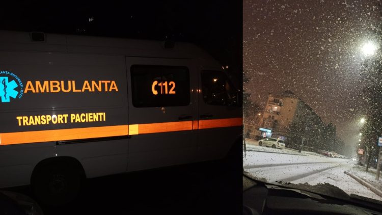 Accident cu victimă în Baia Mare. Ninge ca în povești în oraș