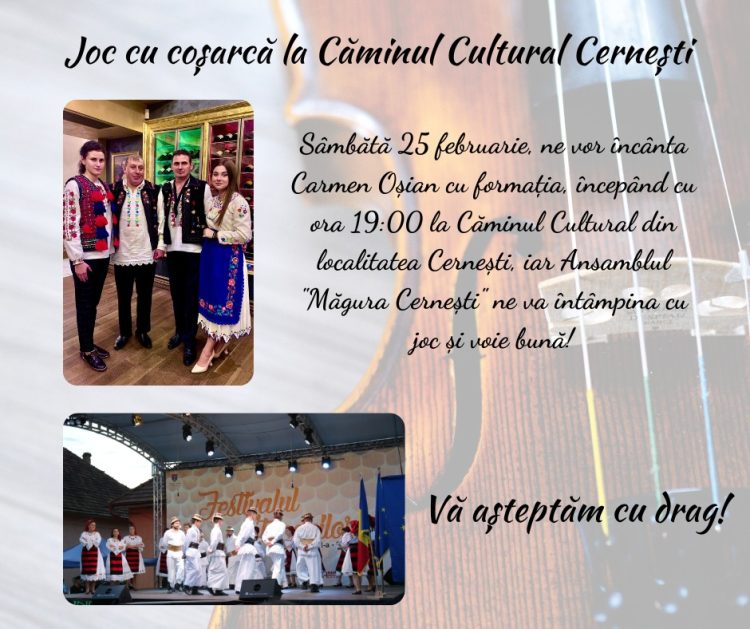 Iubitorii de folclor sunt invitaţi la Cerneşti, la Jocul cu coşarca