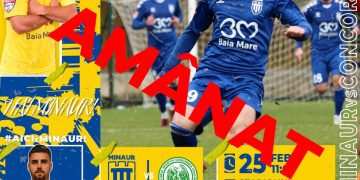 Meciul dintre CS Minaur și Concordia Chiajna a fost amânat din cauza vremii nefavorabile