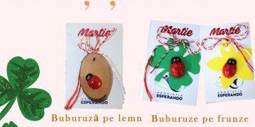 Standuri cu mărțișoare confecţionate de membrii Asociaţiei Esperando