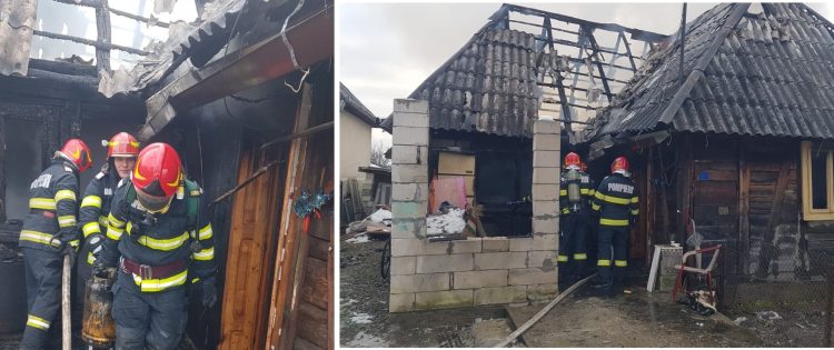 A luat foc o casă în Vadu Izei. Un bărbat de 50 de ani cu arsuri şi intoxicat a ajuns la spital – foto