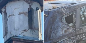 Turla mănăstirii din Tismana stă să cadă, după cutremurul de 5,7