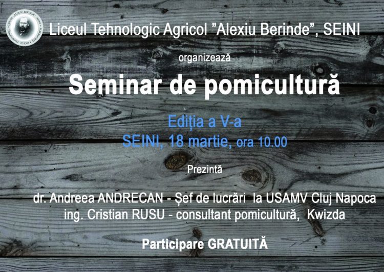 Seminar de pomicultură la Liceul Tehnologic „Alexiu Berinde” din Seini