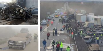 GALERIE FOTO cu accidentul care a îngrozit Europa. Peste 40 de TIR-uri și mașini s-au ciocnit în Ungaria