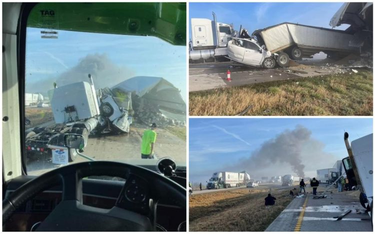 Carambol ca în filme, pe autostradă. Aproape 50 de mașini au fost implicate