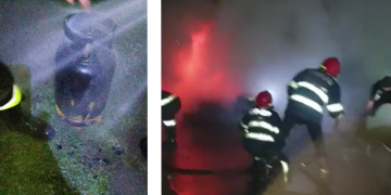 Incendiu violent în Poienile de Sub Munte. Pompierii au intervenit în forță. VIDEO