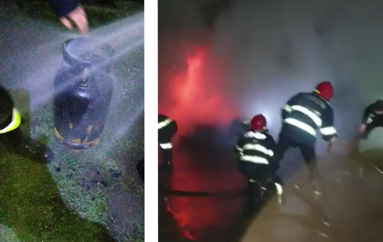 Incendiu violent în Poienile de Sub Munte. Pompierii au intervenit în forță. VIDEO