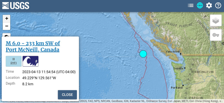 Cutremur de magnitudinea 6 în largul vestului Canadei, fără alertă de tsunami