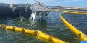 O navă din Cehia s-a scufundat în Portul Constanța după ce a lovit un vas sub pavilion românesc