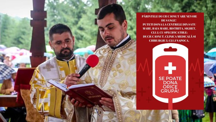 Elevi şi studenţi teologi din Baia Mare donează sânge pentru un tânăr preot din Satu Mare, originar din Maramureş, grav bolnav