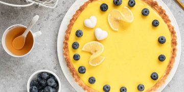 Rețeta de Tartă cu lămâie și afine, tradițională franțuzească