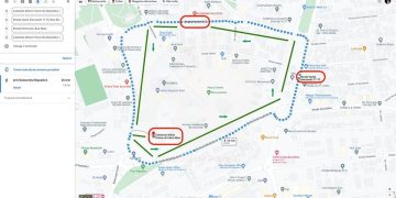 Previzualizarea traseului privind Procesiunea de Rusalii din Baia Mare