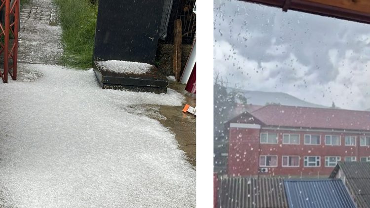 Vremea face serioase probleme. GRINDINĂ la Cavnic! VIDEO