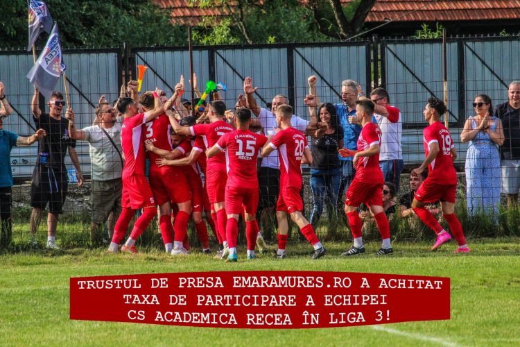 VESTE EXTRAORDINARĂ pentru sportul maramureșean: Trustul de presă eMaramures.ro a achitat taxa de participare în Liga 3 a echipei CS Academica Recea