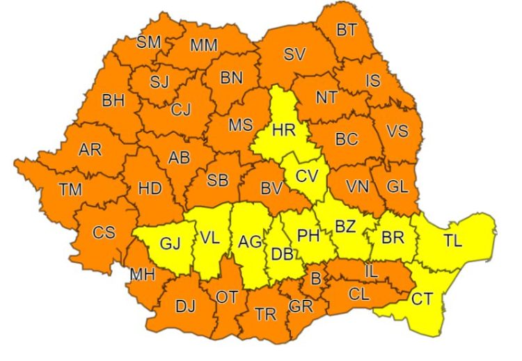 Codul portocaliu de caniculă, prelungit în Maramureș