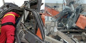 Accident de muncă la Dragomireşti. Un bărbat a murit după ce a fost lovit în cap de cupa unui excavator