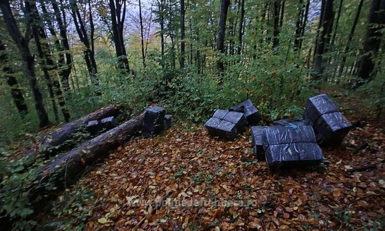 Focuri de avertisment şi ţigări de contrabandă abandonate în tufişuri la Bistra