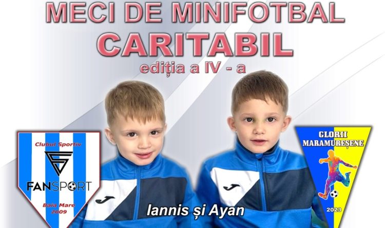 Meci de minifotbal caritabil la Sala Sporturilor ”Lascăr Pană” pentru a sprijini doi copilaşi bolnavi