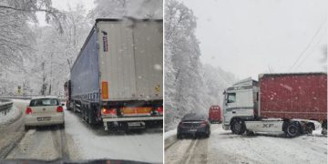 Iarna s-a instalat în Maramureş. Probleme în trafic în Pasul Gutâi