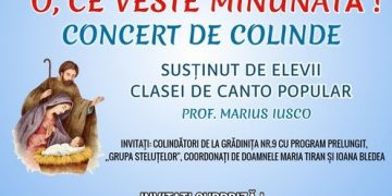 Concert de colinde, susţinut de elevii clasei canto popular de la Şcoala de Artă „Gheorghe Chivu” din Sighetu Marmaţiei